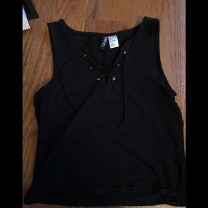 front laced tank top